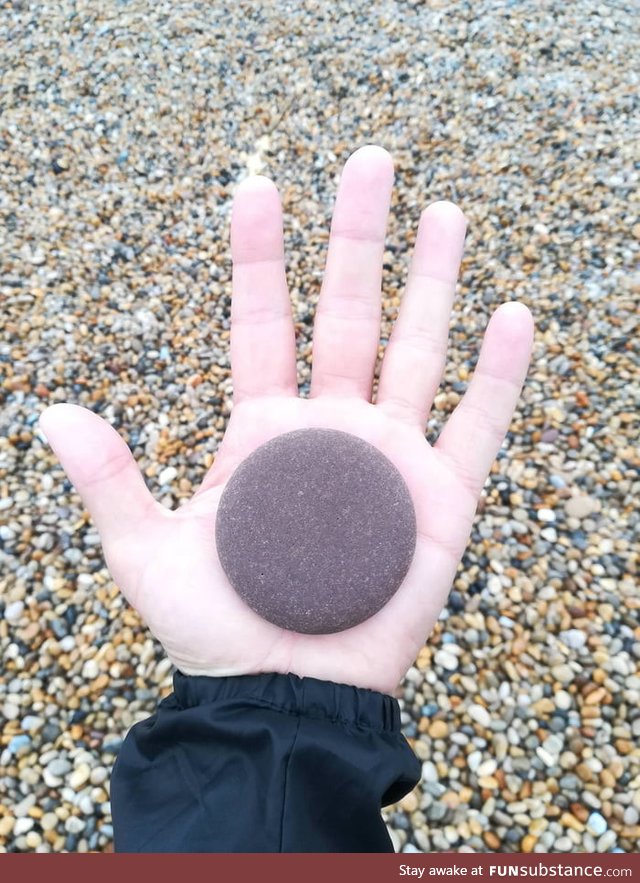 A perfectly round pebble found at the beach