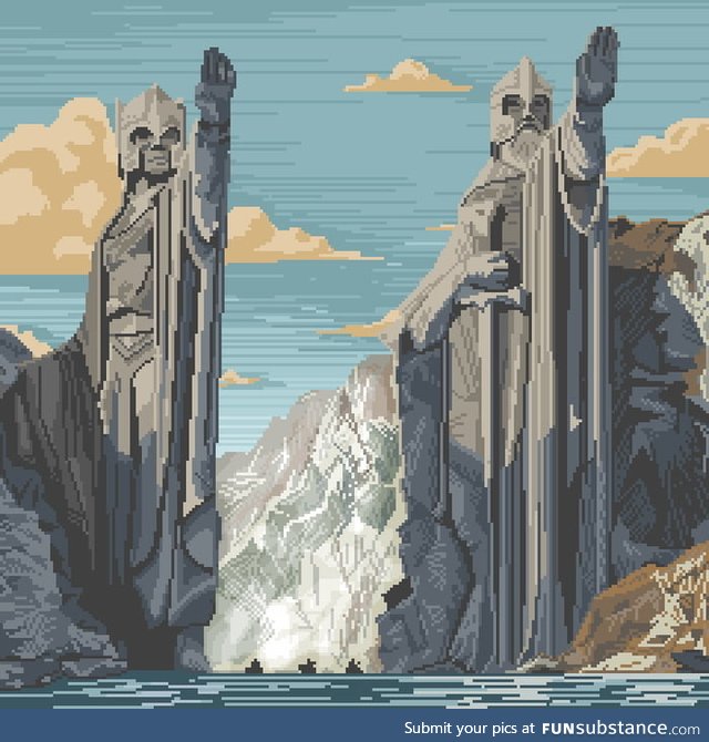 Argonath / The Pillars of Kings - pixel art