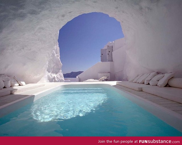 A house carved out of a mountain