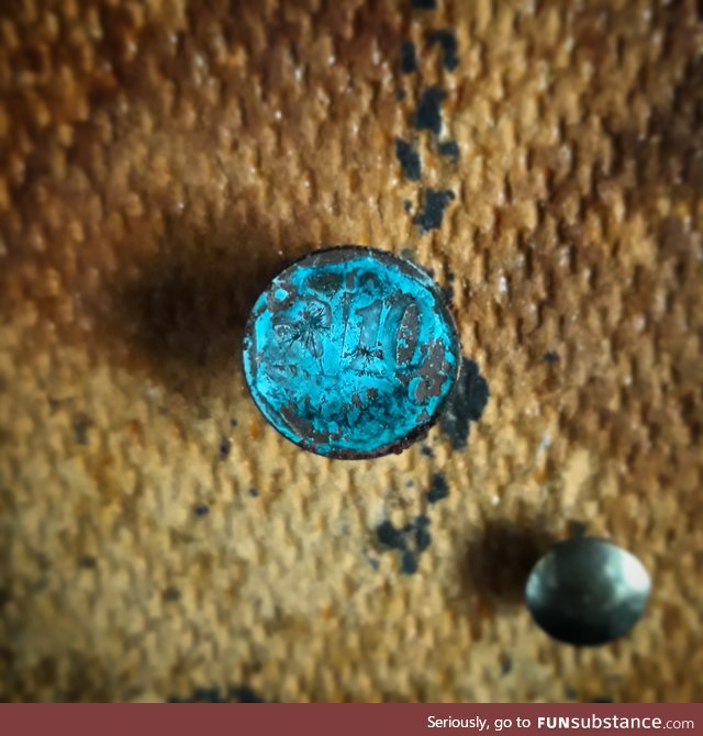 This penny (it's a 10c lol, I'm from SA) is feeling blue. Guess it misses its building