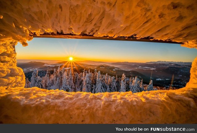 Sunrise in Mogielica. Poland