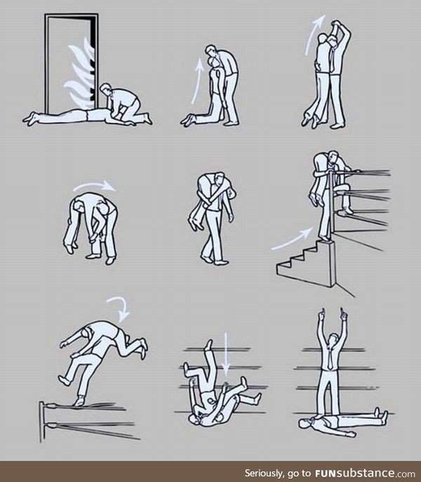 Instructional: How to save an unconscious person from a burning building