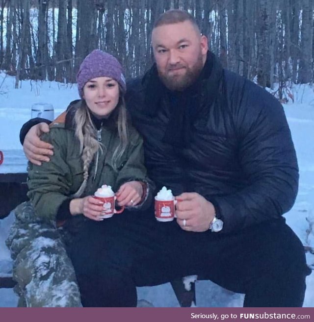 The mountain with a regular size mug..And wife