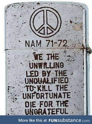 A Zippo lighter from the Vietnam War