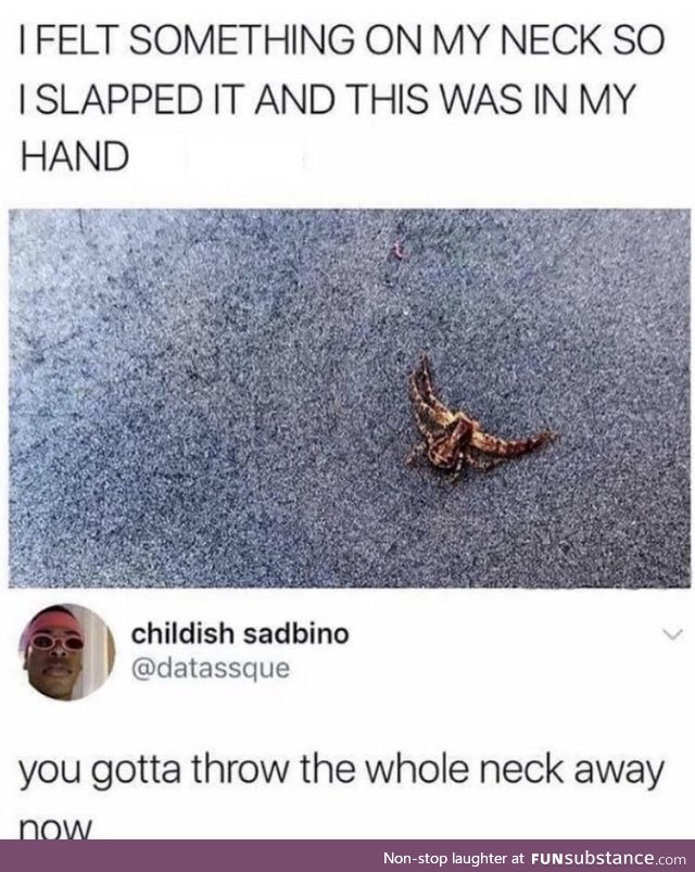 Gotta throw that whole neck away