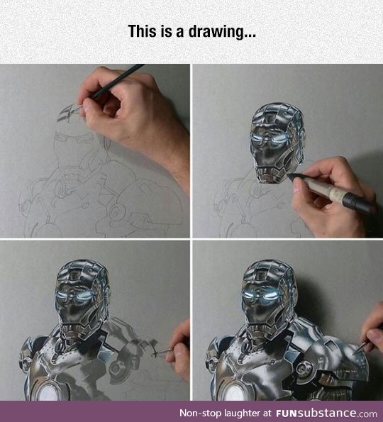 Iron-man ultra realistic drawing