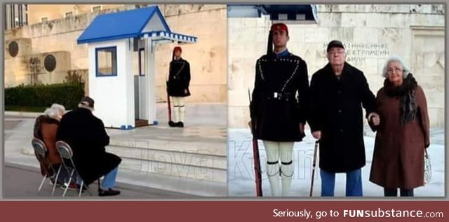 Their grandson spent new year's eve guarding the monument.. So did they