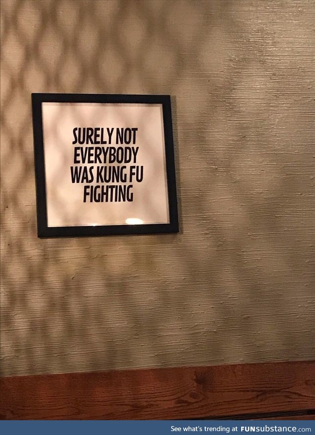 Thought provoking art at a local Chinese restaurant