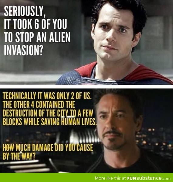 Tony's response for that joke about the alien invasion