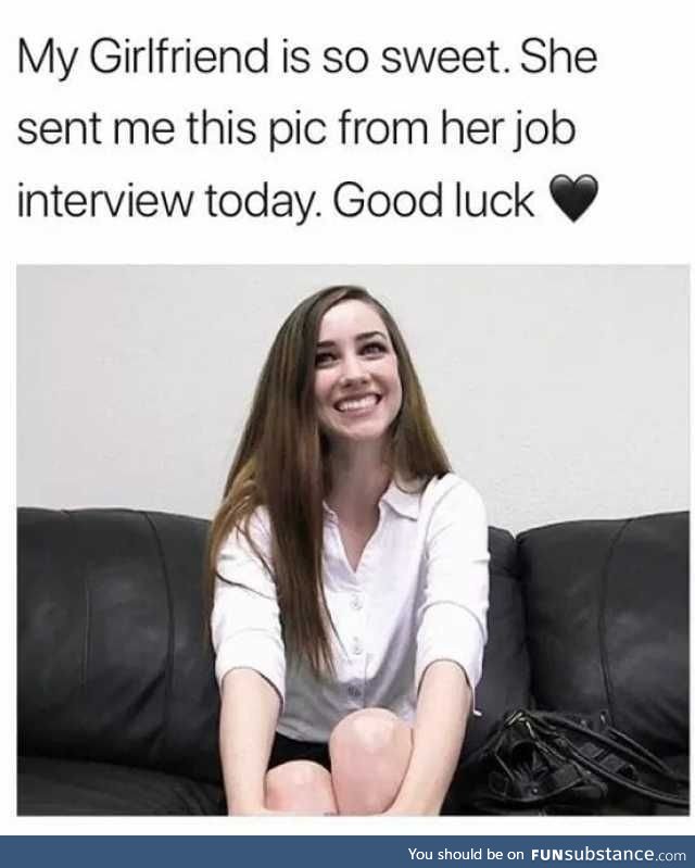 Wish my girlfriend good luck please!