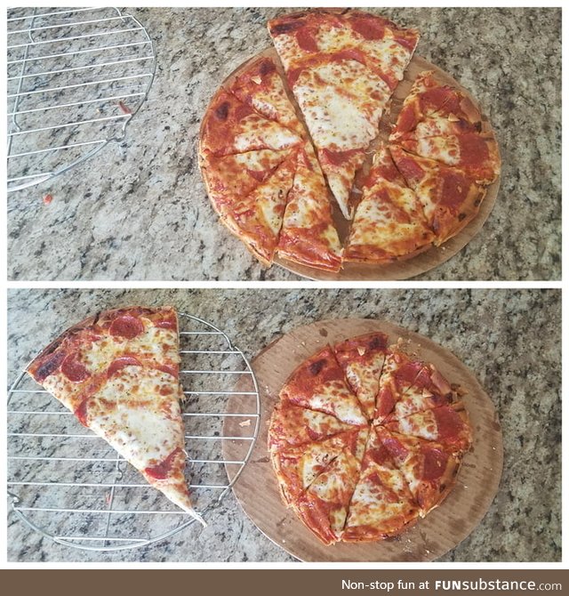 Cutting pizza like this