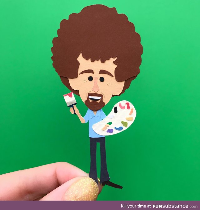 I made a teeny tiny paper Bob Ross