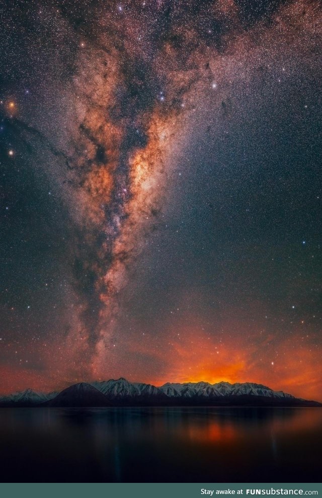 The Milkyway above Lake Huron in New Zealand