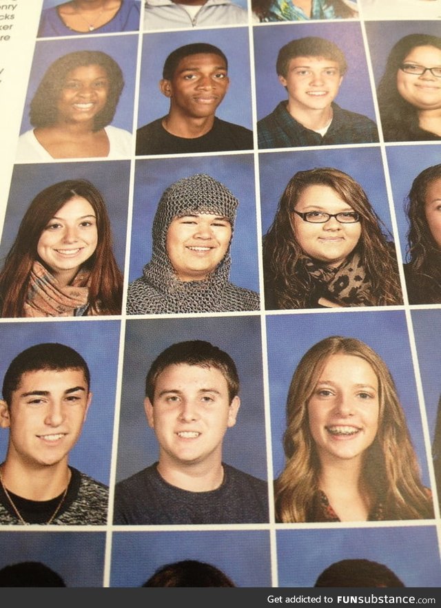 Somebody wore chainmail to their school photo