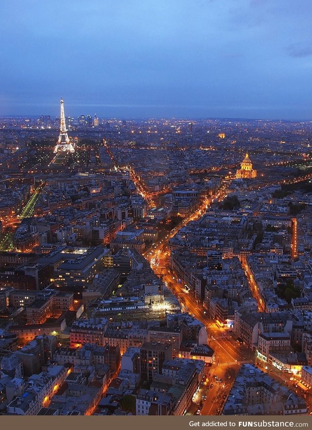 I got this beautiful photo of Paris with a drone