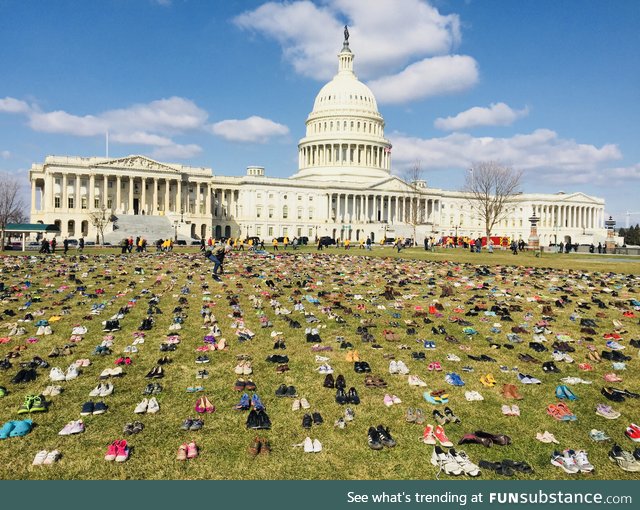 A pair of shoes for every child killed by gun violence since Sandy Hook