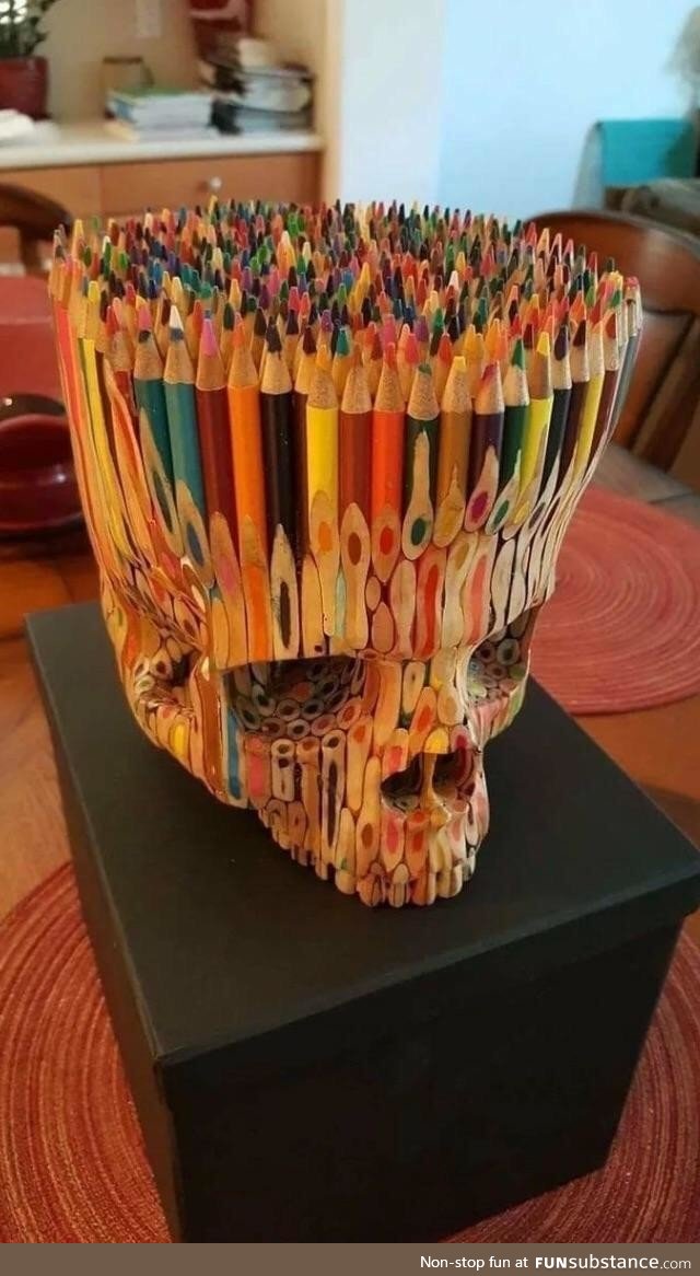 Colored pencil skull