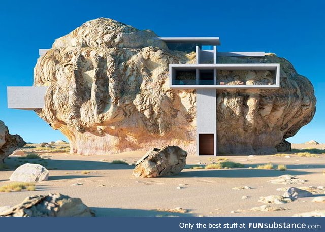 House inside a rock in Saudi Arabia