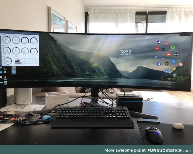 Why use two monitors when you can have one big one?