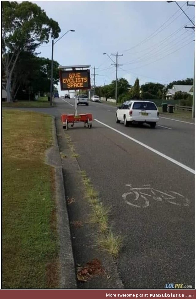 Cyclists need space too you know