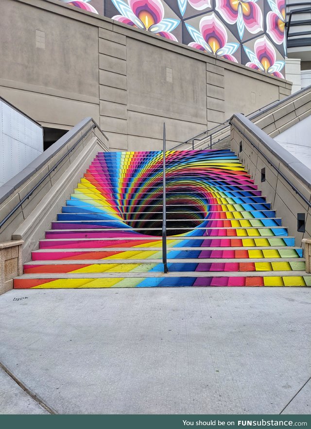 Tunnel art on stairs, SLC, UT