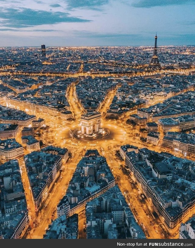 Paris as the sun sets