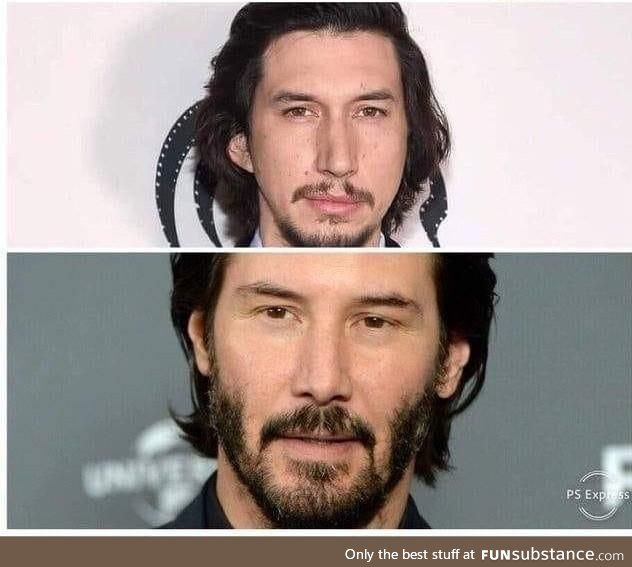 Adam Driver looks like someone tried to draw Keanu Reeves from memory