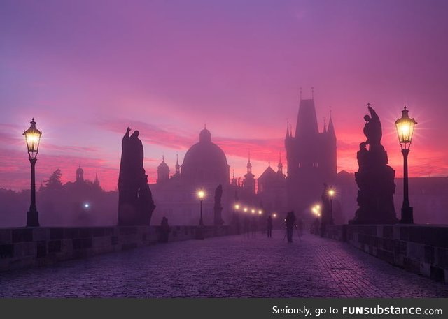 Prague at sunset