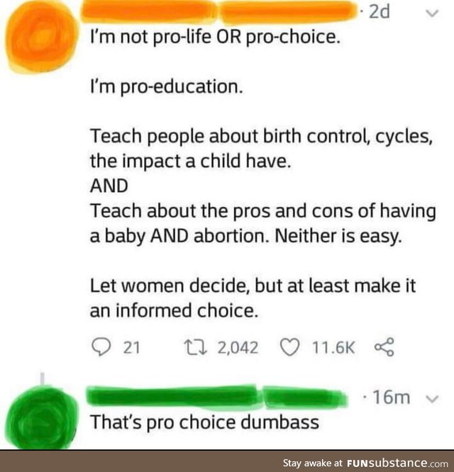 That's pro-choice