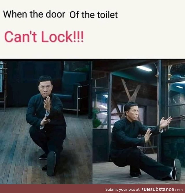 When the door of the toilet can't lock