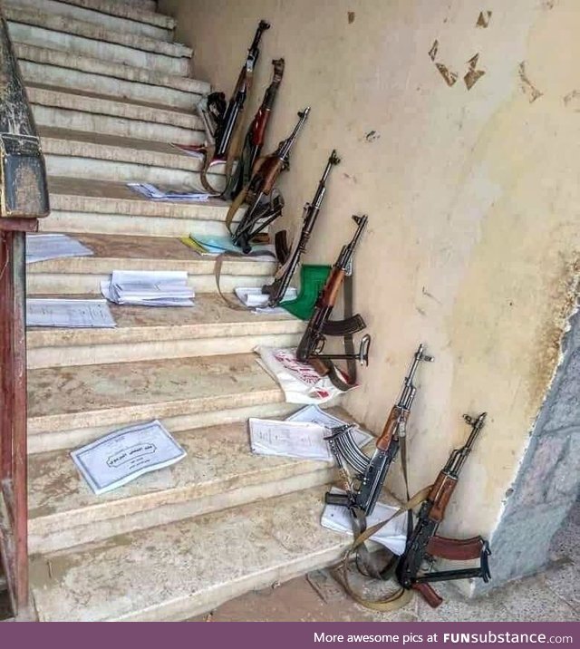 In Yemen, you can't take your gun into the proctored exam hall