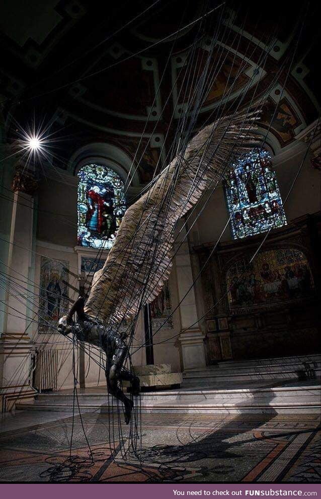 Statue of Lucifer in Holy Trinity Church. Amazing