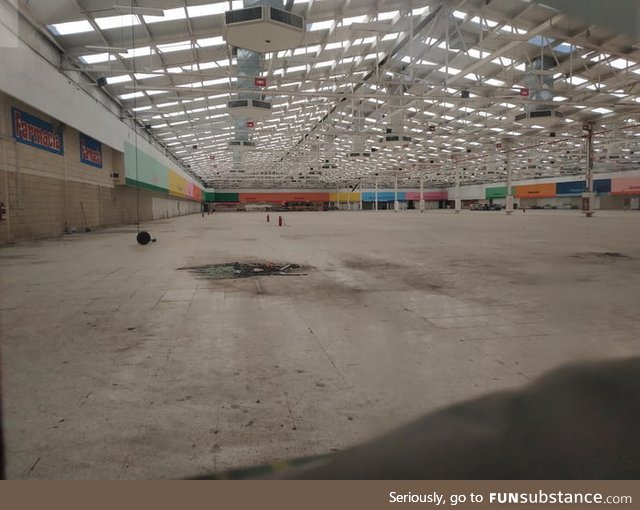 This is what an empty supermarket looks like