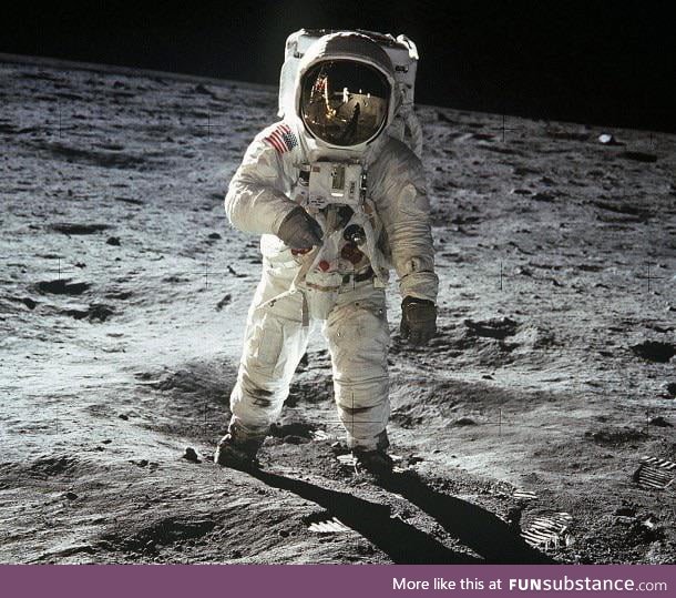 50 years ago today, this photo of Buzz Aldrin was taken by Neil Armstrong during the