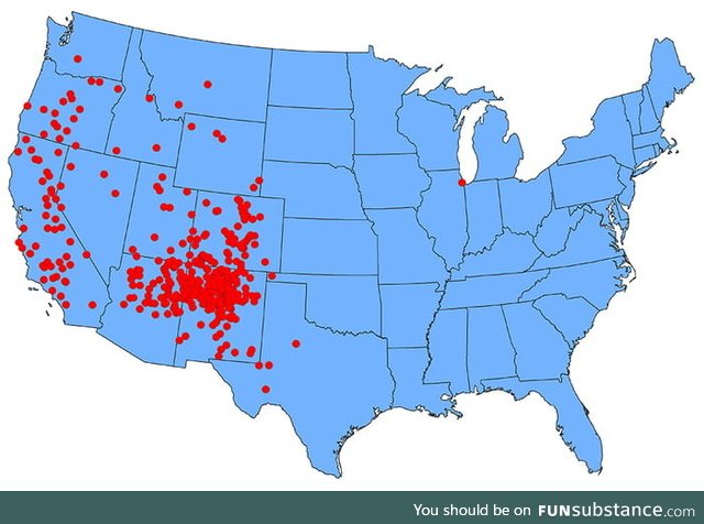 Each red dot represents a confirmed case of the bubonic plague since 1970. All of Europe