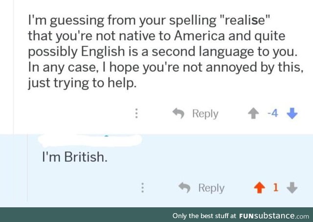 English is 100% from America