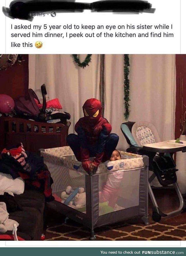 Spider-Man, protecter of his sister!