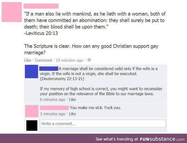 The bible also says that women shall not marriage a second time, is funny how xtians pick