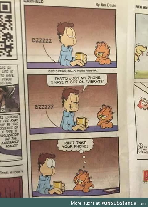 Garfield comic has evolved