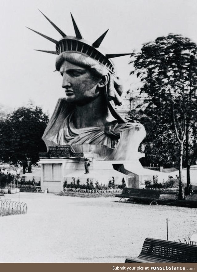 The Statue of Liberty’s head on display at the Paris World’s Fair - cicada 1878