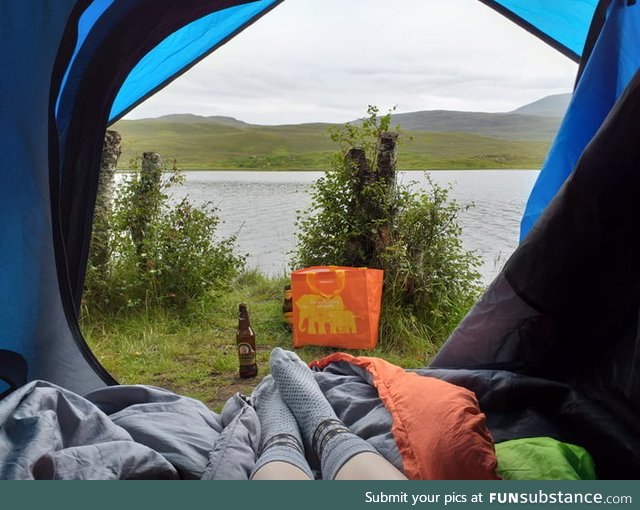 For all those who don't know: Wild camping is legal in Scotland. If you want, you