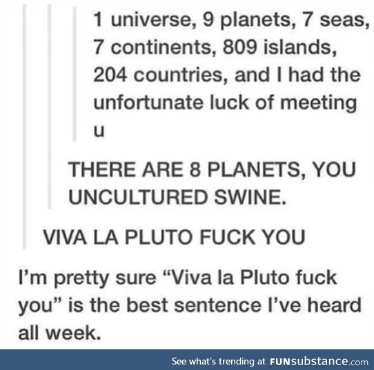 Ah yes, pluto, the ninth planet