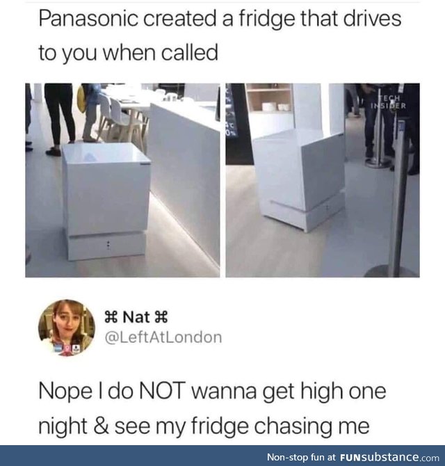 That fridge best stay where it is