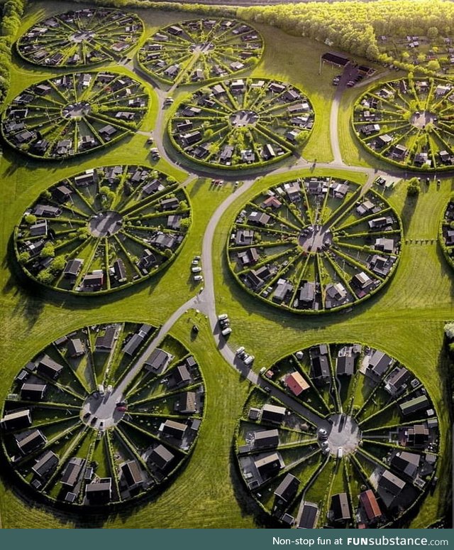 Bird view of a neighborhood in Denmark