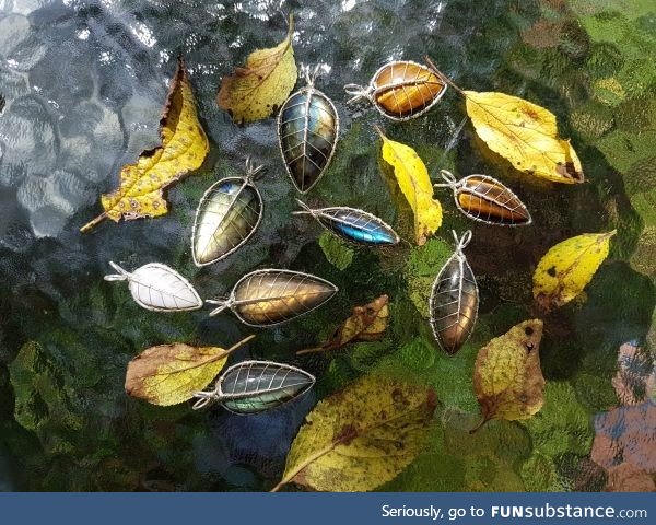 Some leaf pendants that I made