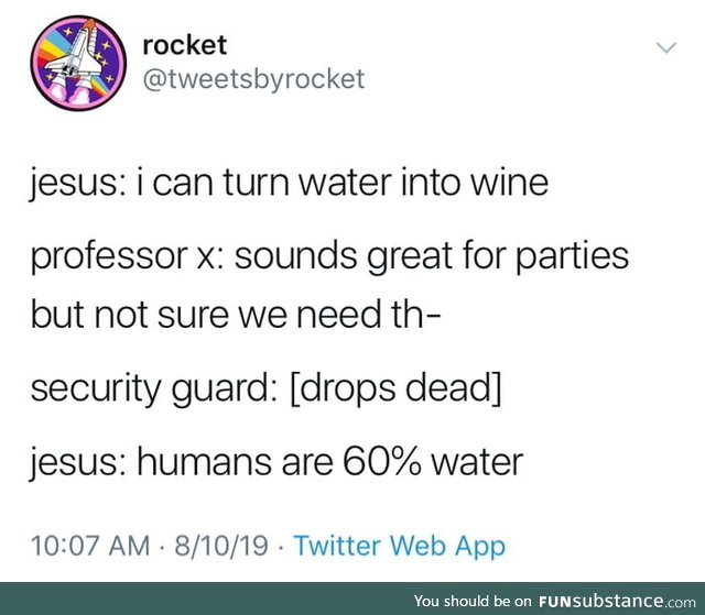 Water into wine