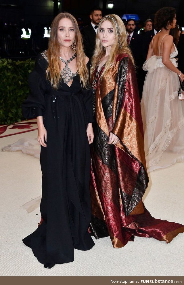 The Olsen twins look like one of them knows how you die and the other knows when you die