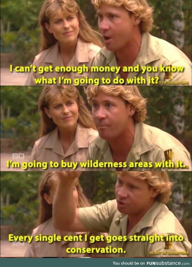 Steve Irwin proving again why he is a hero