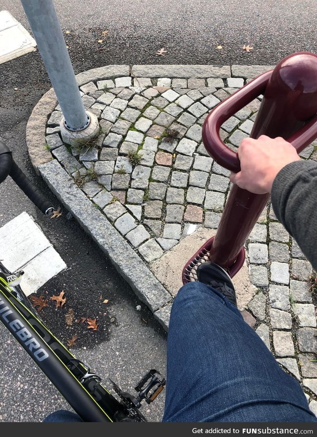 Sweden had special hand posts at traffic stops for cyclists