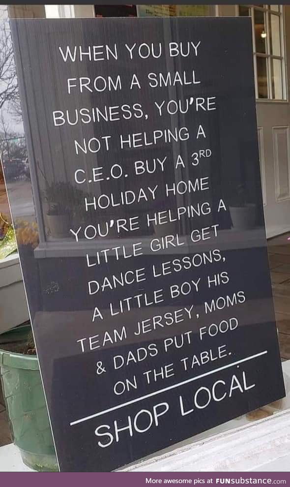 Shop local everyone